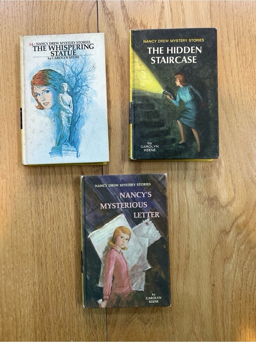 Lot of 3 Vintage Nancy Drew Hardcover Books Yellow Vol 2 8 14 Carolyn Keene